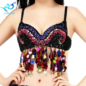 Bán Buôn Belly Dance Bra Sequin Tua Đảng Tops Lễ Hội Trang Phục Phụ Nữ Bellydance