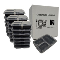 Boîte à bento rectangulaire à 3 compartiments avec couvercles Injection-Technics Contenant alimentaire en plastique pour déjeuner à emporter de Xiamen
