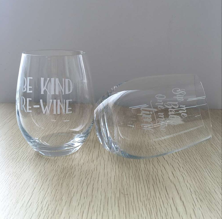 Custom Wine Tumblers Drinking Whisky Glasses Stemless Wine Glass Cups