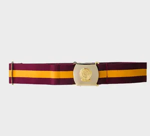 Factory wholesale customized Red and Yellow ceremonial special Canvas Belt with Metal Buckle