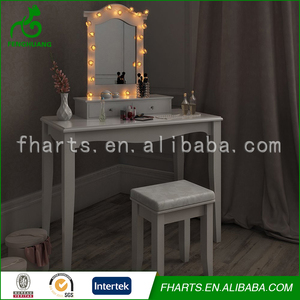 Blanc brillant En Bois Led <span class=keywords><strong>Rustique</strong></span> <span class=keywords><strong>Coiffeuse</strong></span> - Product Image 5