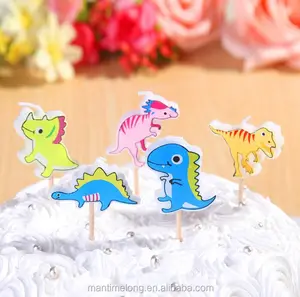 Детский день рождения свеча мультфильм Динозавр вечеринка торт Декор выпечки