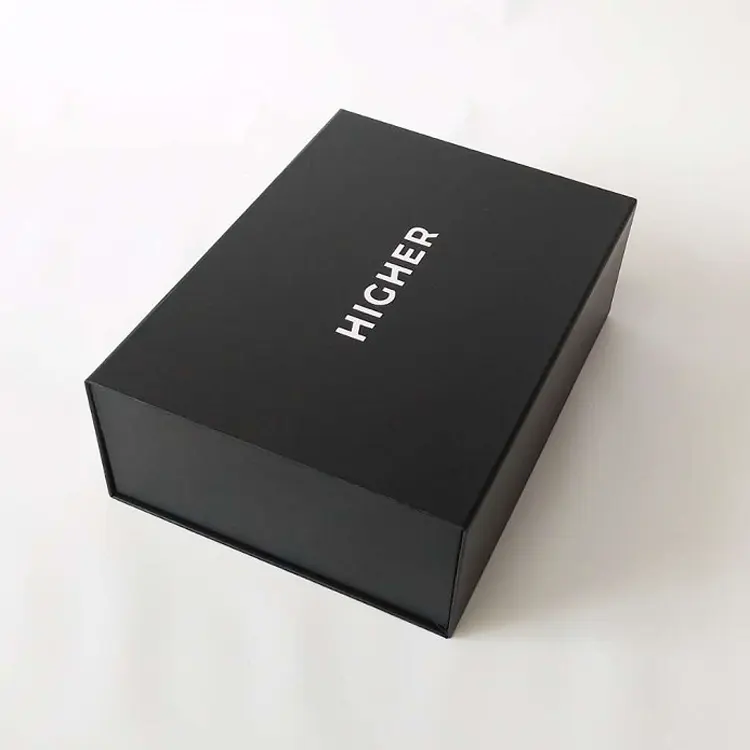 Luxury custom logo small matt black book shape packaging paper gift box with magnetic closure in Shenzhen