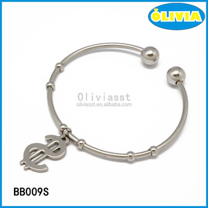 Infinito de joyería de moda de acero inoxidable encanto de la estrella llanura de oro blanco brazalete pulsera - Product Image 5