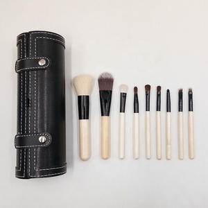 Bộ 9 Cọ Trang Điểm Cơ Bản Kích Thước Du Lịch Màu Nâu Với Gương Mỹ Phẩm Và Hộp Đựng - Product Image 5