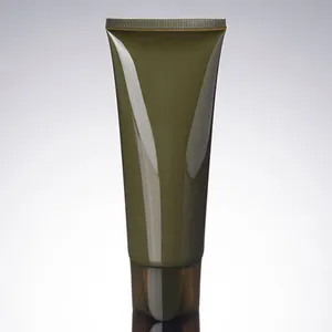 kunststoff verpackung grün Suppliers-100 ML Gurken Grün Kunststoff PE Kosmetische Weiche Rohr Verpackung mit Kreative Schraube PP Kappe und Dicht Aufkleber