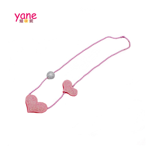 Commercio all'ingrosso brillante a forma di cuore rosa collana di nuovo disegno collana di moda per le ragazze - Product Image 2