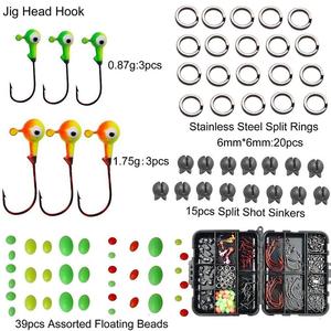 Fishing Accessories Kit Jig Head Worm Hooks Treble Hooks Sinker Beads 150Pcs Fishing <strong>Tackle</strong> <strong>Boxes</strong> - Product Image 2