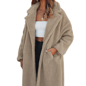 Hot Selling Army Green Oversize Furry Long Coat Women