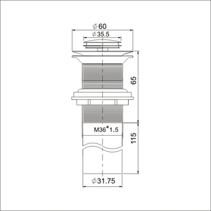 Bonde laiton <span class=keywords><strong>clic</strong></span> <span class=keywords><strong>clac</strong></span> déco avec trop plein - Product Image 2