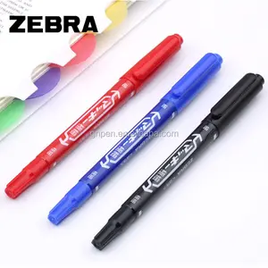 Hot Selling Zebra Small Double-headed Permanent Marker Pen Two Written Lines Plastic Marker