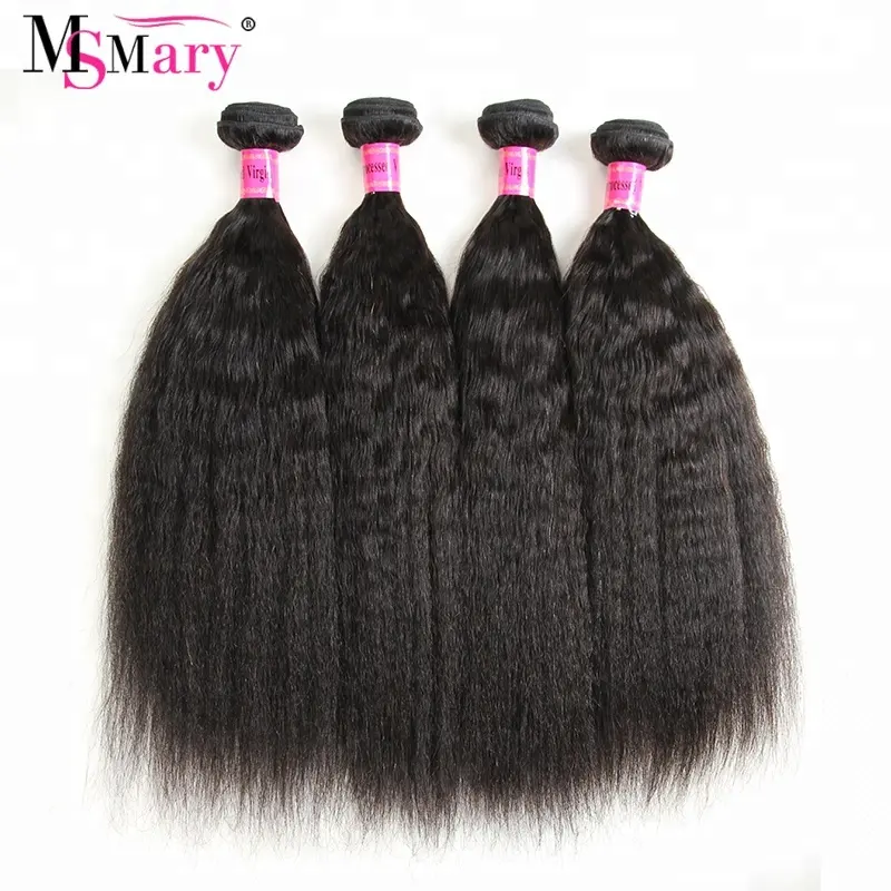 Raw Indian Hair Kinky Straight Hair Bundles Top Quality Remy 100% Virgin Human Hair Weave