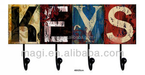 Rectángulo de metal <span class=keywords><strong>llaves</strong></span> colgando ganchos de pared decorativos - Product Image 1