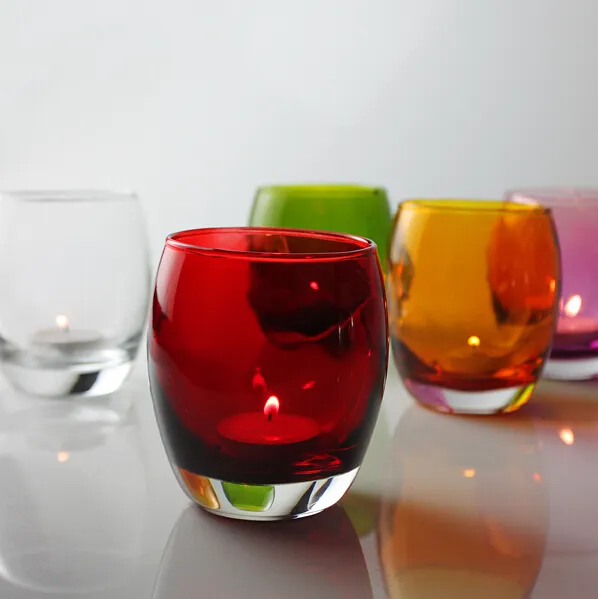 Farbiger eiförmiger Glas kerzen becher Glas kerzenhalter