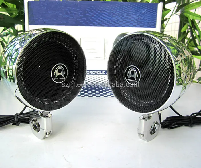 3 INCH MARINE GRADE MOTORCYCLE AUDIO SPEAKER W/HANDLE BAR BRACKETS (7/8-1 INCH BARS)