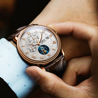 Montre mécanique automatique pour homme, modèle 11023, avec cadran lumineux et bracelet en acier inoxydable, design tendance.