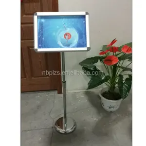 Height adjustable pedestal base poster stand with snap frame A3 public notice stand