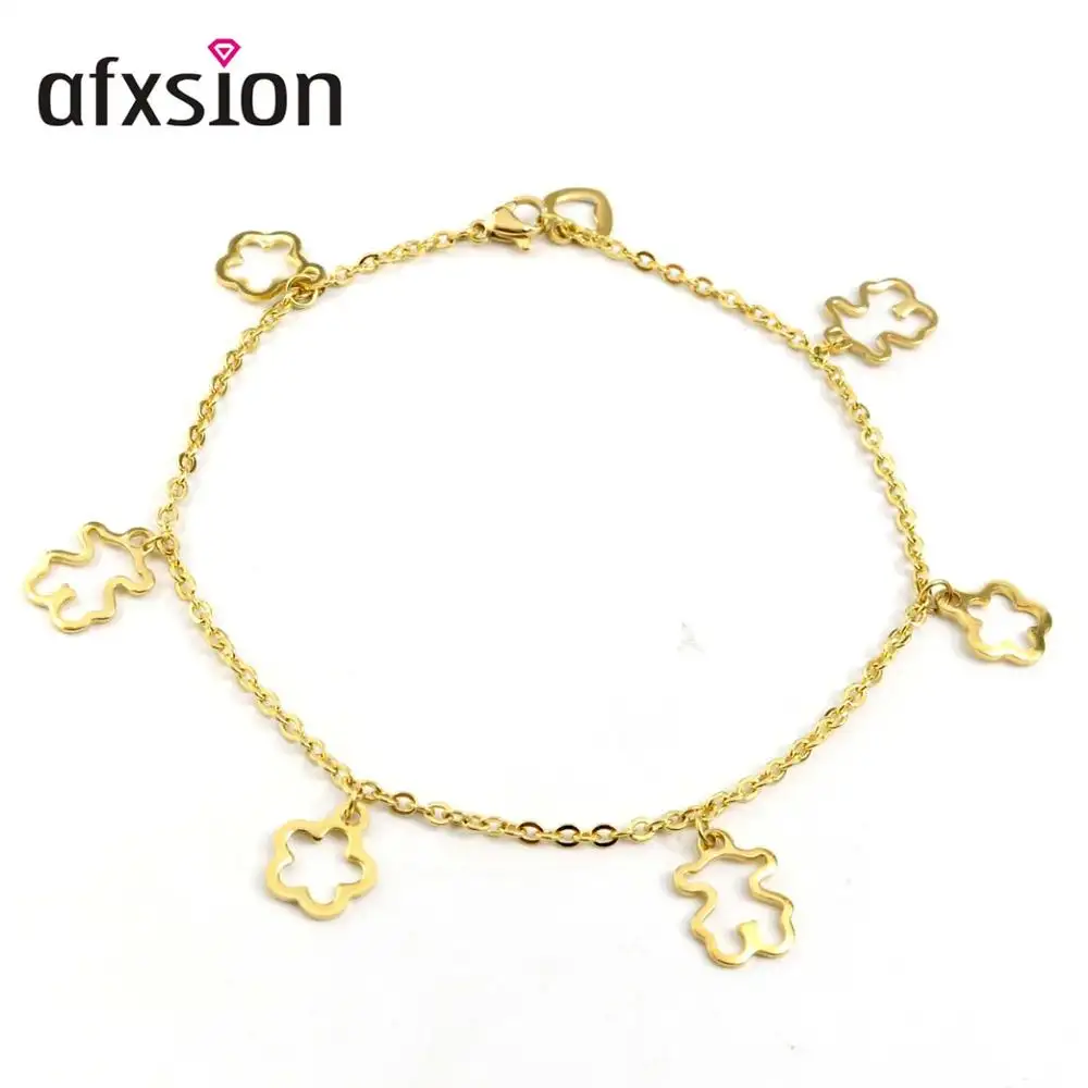 Beautiful stainless steel golden anklet jewelry wholesale for women