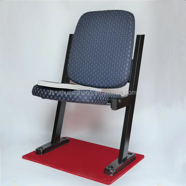 تستخدم سعر معدنية قابلة للطي رخيصة كرسي قاعة اجتماعات بدون ذراع باللون الأزرق النسيج للحصول على ملعب YC-G181