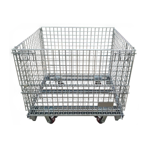 Yüksek kaliteli galvanizli katlanabilir metal tel örgü kafes palet bin kutu - Product Image 4