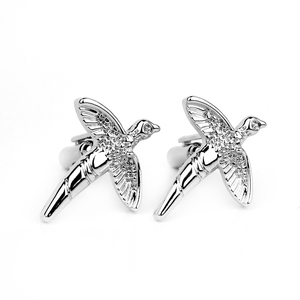 Freedom Regalo de Navidad para el marido Joyería Plata Pulida Flying Bird Seabird Swallow Design Gemelos - Product Image 1