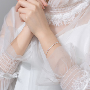 Elegant Pure <strong>Solid</strong> Quality 925 Sterling <strong>Silver</strong> Wave Chain <strong>Bracelet</strong> for Women Hand Jewelry Wholesale 2019 - Product Image 5