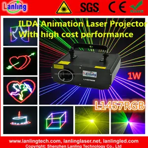 Máy chiếu RGB đầy đủ màu sắc lập trình Logo 1000mW Laser đèn