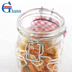 Lọ Đựng Đồ Phong Cách <span class=keywords><strong>Retro</strong></span> Lọ Thủy Tinh Dập Nổi Nhà Bếp Bằng Thủy Tinh Để Đựng Thực Phẩm Có Kẹp Kín Khí - Product Image 5