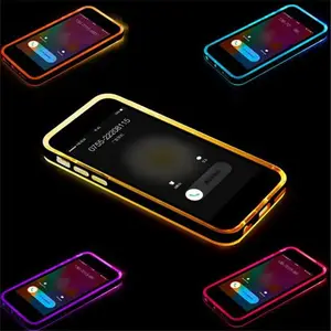 Jesoy capa para iphone 6s 6 plus, luz de led flash up, chamada interna, pc tpu, capa para telefone 5 5S para samsung