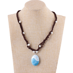 Kerstcadeau Moana Blauw Gekleurde Natuur Steen Handgemaakte Glow In The Dark Sieraden Ketting - Product Image 5