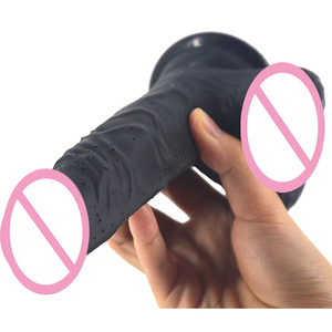 FAAK 19CM Dildo réaliste pour femme Jouet sexuel pour adultes Dildos Pénis en silicone réaliste en caoutchouc Dildo noir pour femmes - Product Image 1