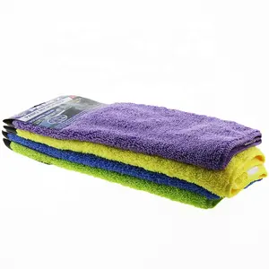 wholesale customize microfiber Embossed Car Cleaning gift towel,Thick warp knitting microfiber towels set car cleaning 380gsm