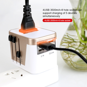 Mới Nhất Khuyến Mãi Quà Tặng 3.5A Đầu Ra Đa Cắm 4 USB Charger <span class=keywords><strong>Adapter</strong></span> <span class=keywords><strong>Power</strong></span> Universal World Travel <span class=keywords><strong>Adapter</strong></span> Cắm - Product Image 4