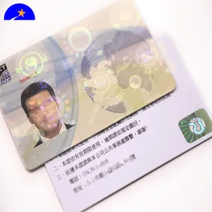 Carte d'hologramme d'identification de sécurité, superposition d'hologramme de cartes d'identité personnalisées, film d'hologramme d'identification holographique transparent