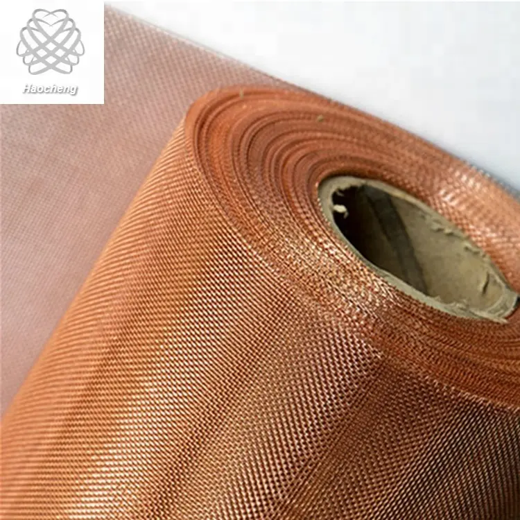 wholesale 180 200 Mesh red copper metal wire mesh netting for emf shielding