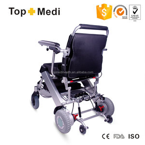Rehabilitation therapy supplies battery motorized 4 wheels small manual wheelchair Topmedi lightweight and durable - Product Image 3