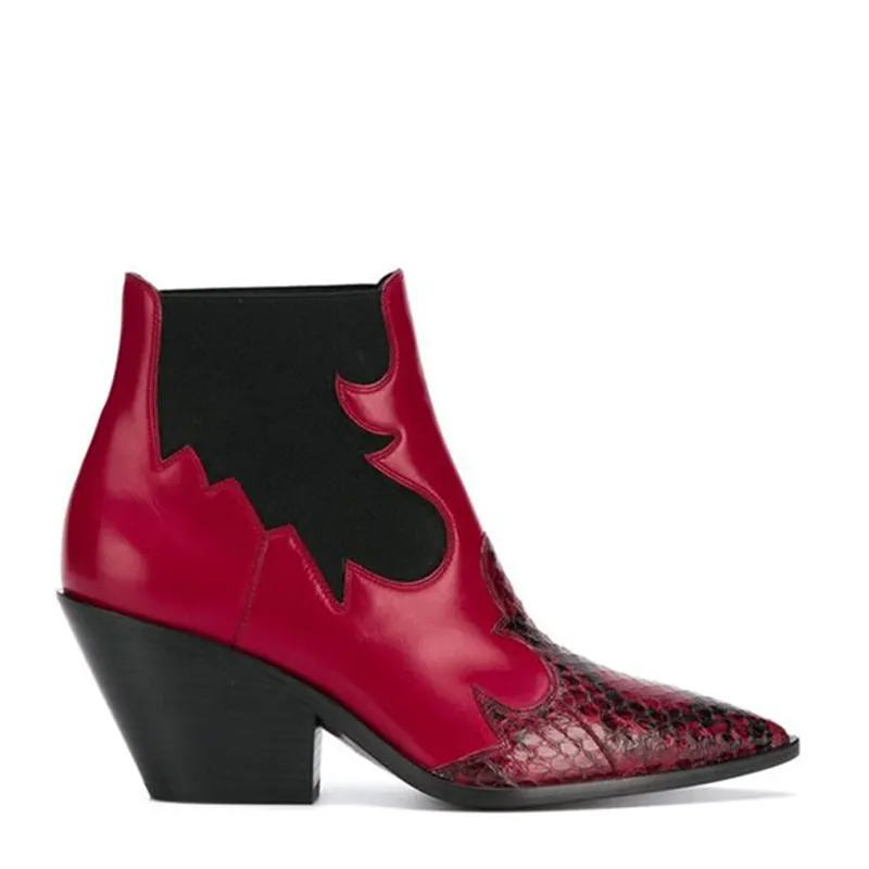 WETKISS-zapatos personalizados para mujer, botas de tacón cubano Med, botines de mujer, botas occidentales de vaquero, venta al por mayor