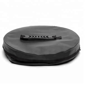 Black Collapsible <strong>Folding</strong> PVC Beach Storage Water <strong>Bucket</strong> with Lid - Product Image 6