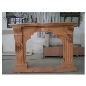 À vendre jaune en bois veine marbre cheminée mantel RST-FP-K034