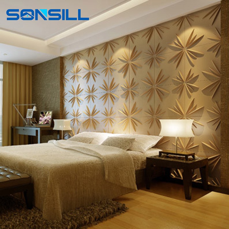 Fire Prevention Waterproof Decorative 3D Wall Panels 19.7x19.7inch