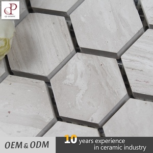Pequeño hexágono venas madera mosaico grano de madera mosaico de mármol - Product Image 5