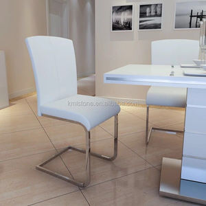 Wholesale Modern <strong>White</strong> Chrome Bow <strong>Leg</strong> Leather <strong>Dining</strong> <strong>Chair</strong> - Product Image 3