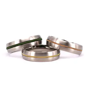 Custom Made Fashion Gitaar String inlay Titanium Ring Voor Muziek Fans