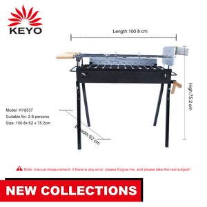 Barbecue de jardin extérieur noir à quatre pieds, barbecue électrique à broche rotative automatique, barbecue au charbon de bois - Product Image 2