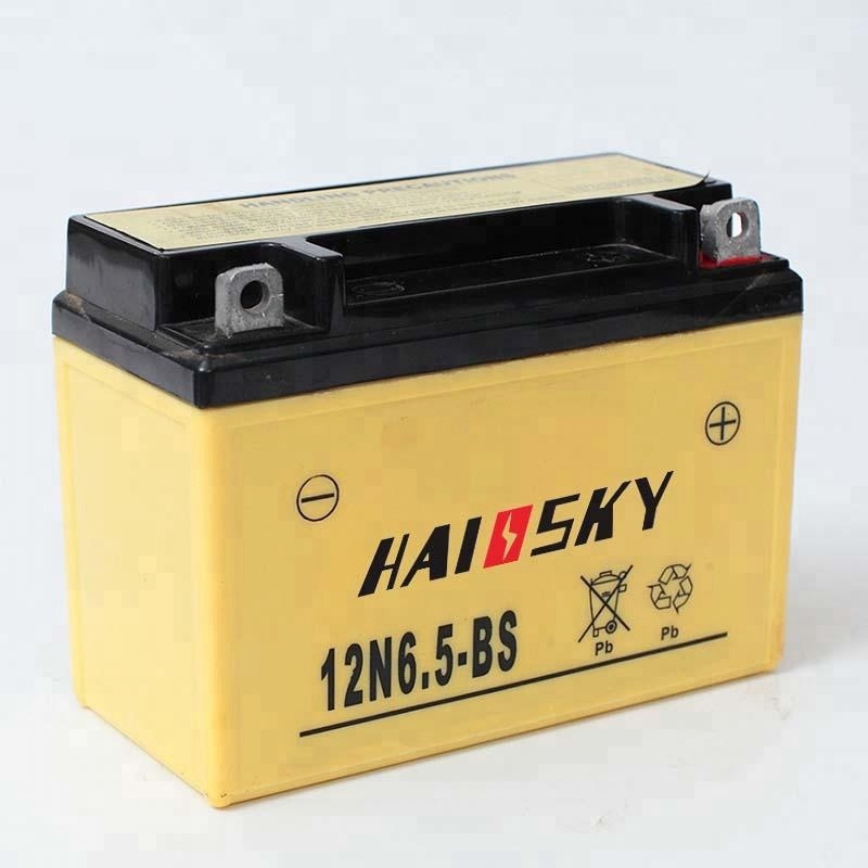 Haissky wholesale price 12N6.5-BS 12v 6.5ah rechargeable battery for motor cycle