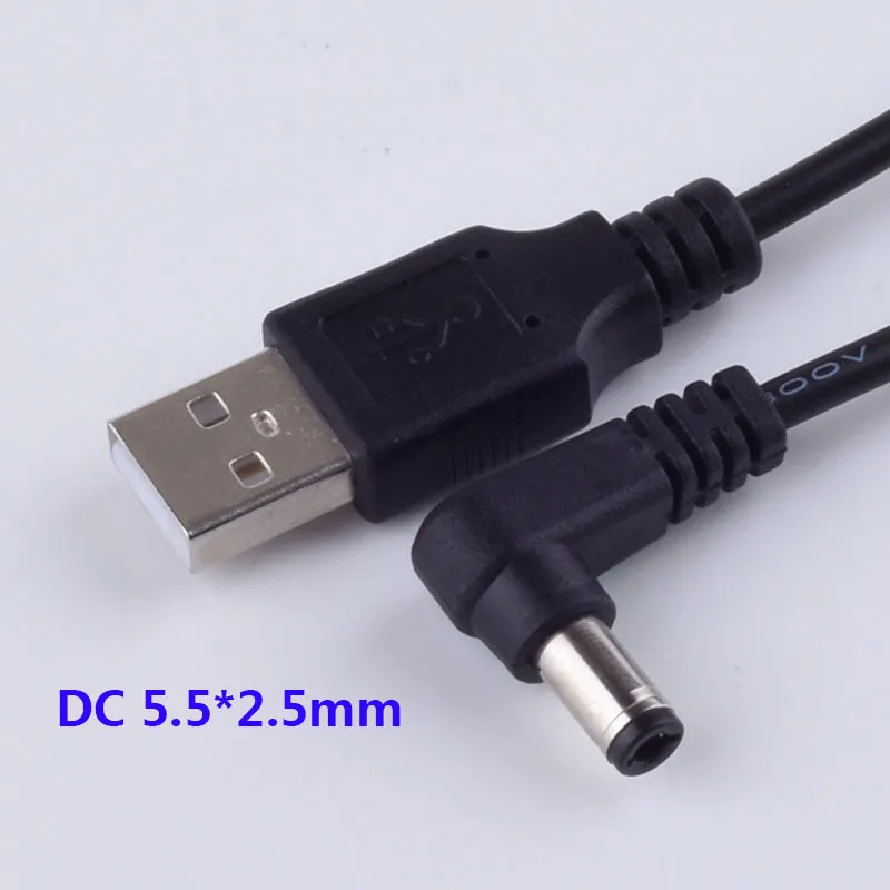 USB To DC Power Cable 5.5mm*2.5mmDC Power Cable USB DC Power Cable Black L Shape