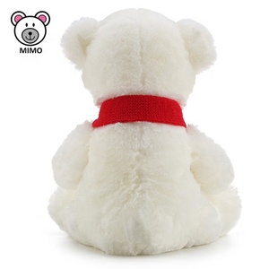 Orso Polare di Peluche Mini Animale Marino Imbottito con Certificazione CE, Sciarpa Rossa, Personalizzabile con LOGO, Morbido Giocattolo di Peluche Bianco - Product Image 3