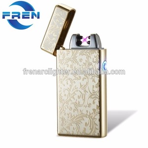 de moda de Doble Pulso Arco de Metal Ultra-Delgado Cigarrillo Electrónico de Carga USB Más Ligero Creativo Encendedores Caja de - Product Image 2