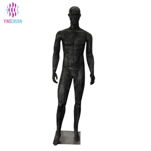 Matt Đen Nam Không Đầu Mạnh Mẽ Thể Thao Người Đàn Ông Sợi Thủy Tinh Mannequin