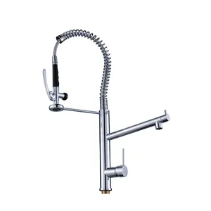 Led Kitchen Tap With Spring Spray High Pressure Water Faucet Sink Mixer Hot And Cold Water Tap 3 Way Stopcock